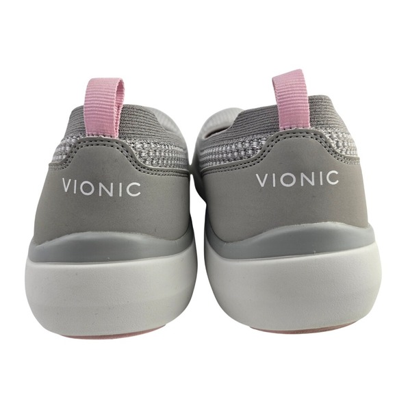 VIONIC Women's Kallie Knit Slip On Flat Sneakers Silver Grey Pink 9.5 - Picture 5 of 14
